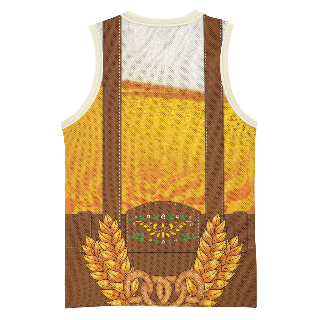 Oktoberfest Lederhosen Pretzel Basketball Jersey Bavarian Pattern Foam Beer Style