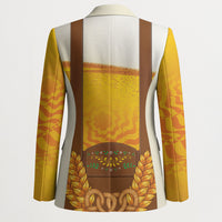 Oktoberfest Lederhosen Pretzel Blazer Bavarian Pattern Foam Beer Style