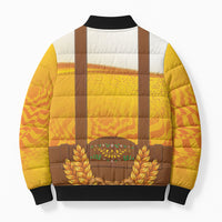 Oktoberfest Lederhosen Pretzel Bomber Puffer Jacket Bavarian Pattern Foam Beer Style