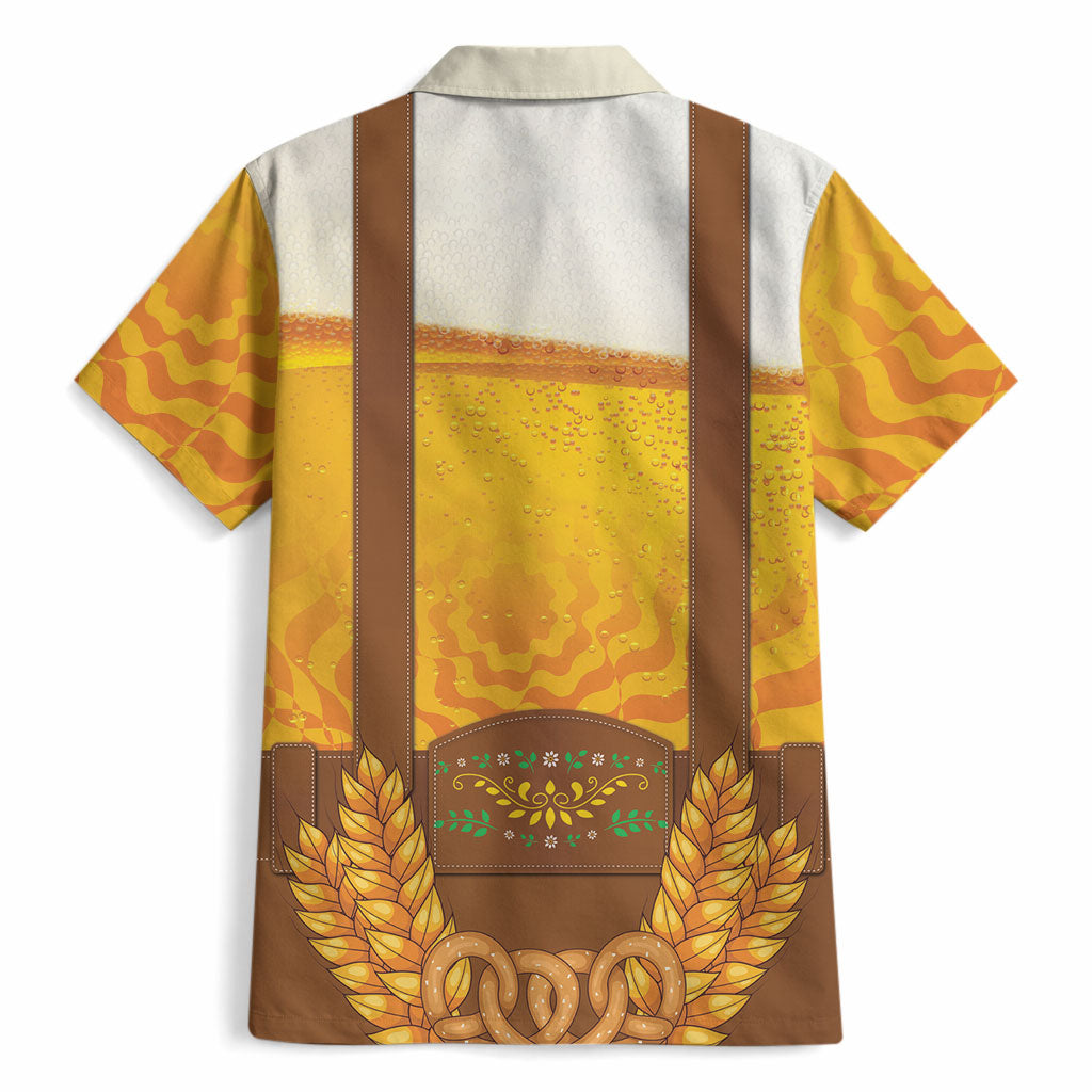 Oktoberfest Lederhosen Pretzel Hawaiian Shirt Bavarian Pattern Foam Beer Style