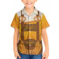Oktoberfest Lederhosen Pretzel Hawaiian Shirt Bavarian Pattern Foam Beer Style