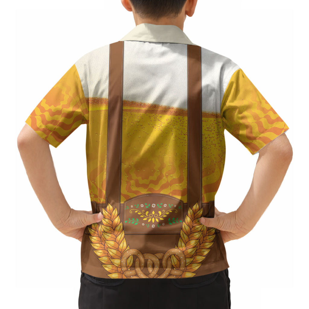 Oktoberfest Lederhosen Pretzel Hawaiian Shirt Bavarian Pattern Foam Beer Style
