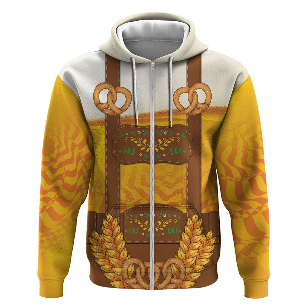 Oktoberfest Lederhosen Pretzel Hoodie Bavarian Pattern Foam Beer Style