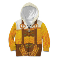 Oktoberfest Lederhosen Pretzel Kid Hoodie Bavarian Pattern Foam Beer Style