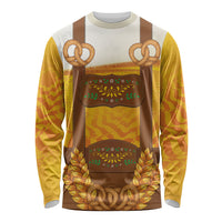 Oktoberfest Lederhosen Pretzel Long Sleeve Shirt Bavarian Pattern Foam Beer Style