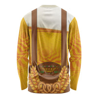 Oktoberfest Lederhosen Pretzel Long Sleeve Shirt Bavarian Pattern Foam Beer Style