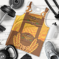 Oktoberfest Lederhosen Pretzel Men Tank Top Bavarian Pattern Foam Beer Style