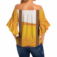 Oktoberfest Lederhosen Pretzel Off Shoulder Wrap Waist Top Bavarian Pattern Foam Beer Style