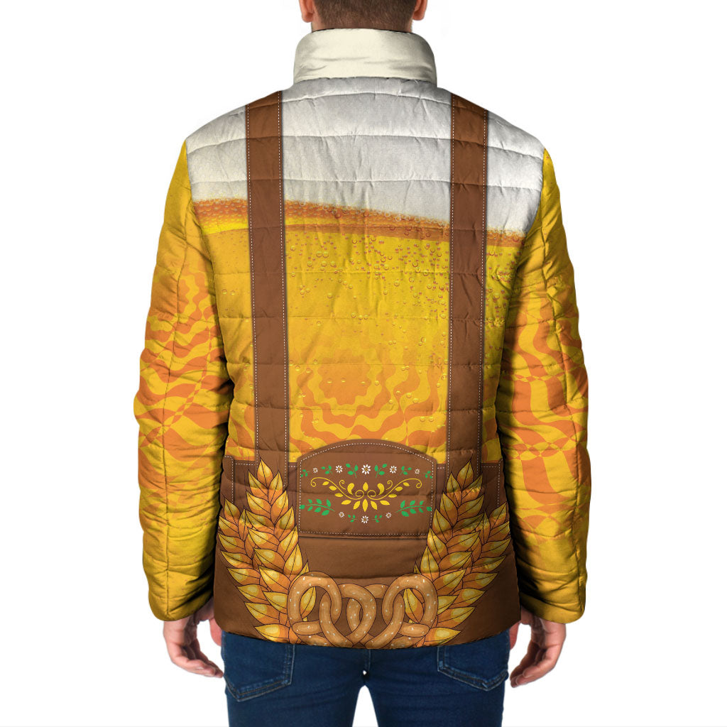 Oktoberfest Lederhosen Pretzel Padded Jacket Bavarian Pattern Foam Beer Style