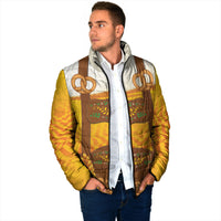 Oktoberfest Lederhosen Pretzel Padded Jacket Bavarian Pattern Foam Beer Style