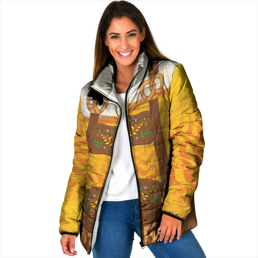 Oktoberfest Lederhosen Pretzel Padded Jacket Bavarian Pattern Foam Beer Style