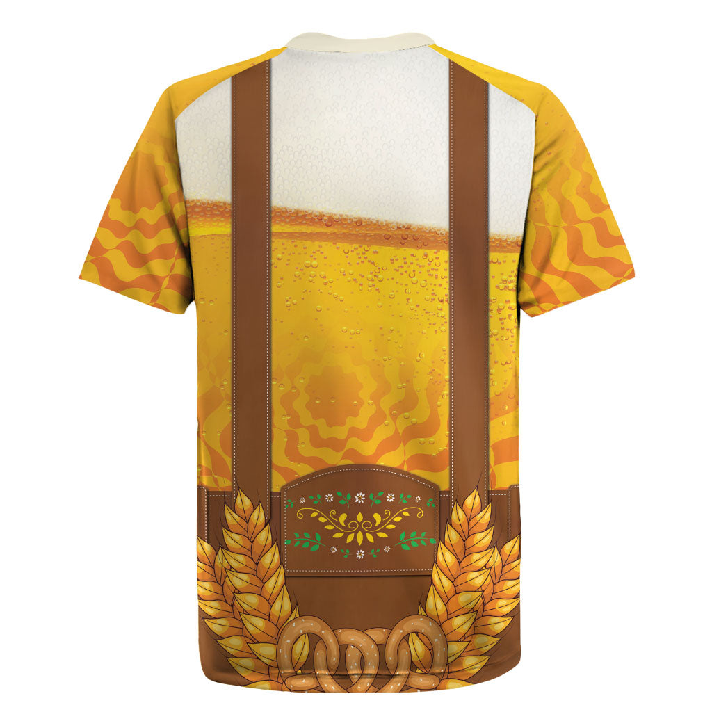 Oktoberfest Lederhosen Pretzel Rugby Jersey Bavarian Pattern Foam Beer Style