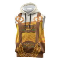 Oktoberfest Lederhosen Pretzel Sleeveless Hoodie Bavarian Pattern Foam Beer Style