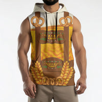 Oktoberfest Lederhosen Pretzel Sleeveless Hoodie Bavarian Pattern Foam Beer Style