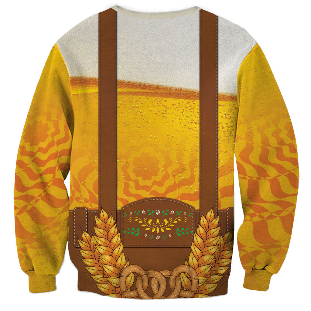 Oktoberfest Lederhosen Pretzel Sweatshirt Bavarian Pattern Foam Beer Style