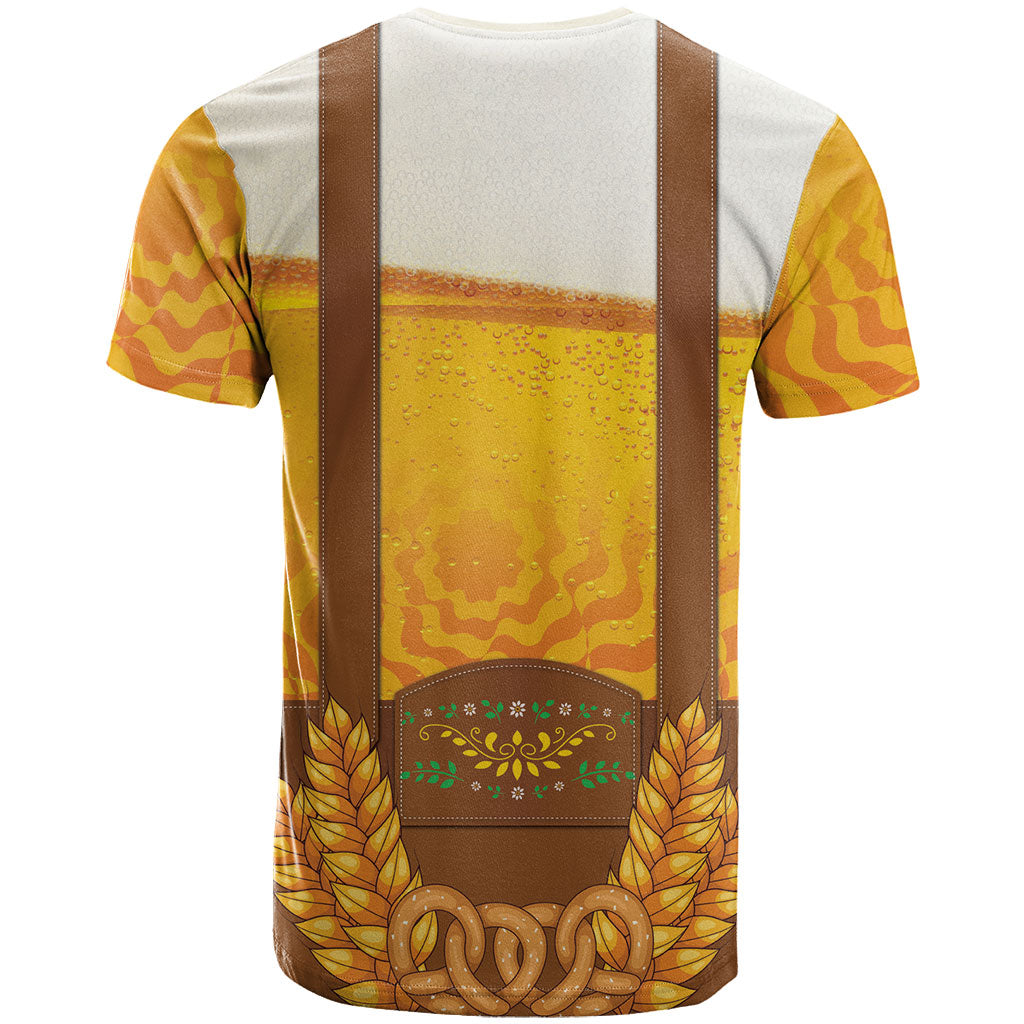 Oktoberfest Lederhosen Pretzel T Shirt Bavarian Pattern Foam Beer Style