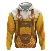 Oktoberfest Lederhosen Pretzel Zip Hoodie Bavarian Pattern Foam Beer Style