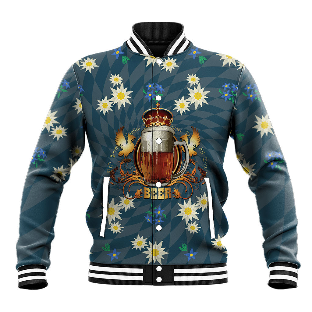Oktoberfest Eagle Beer Prost Baseball Jacket Bavarian Polygon Pattern