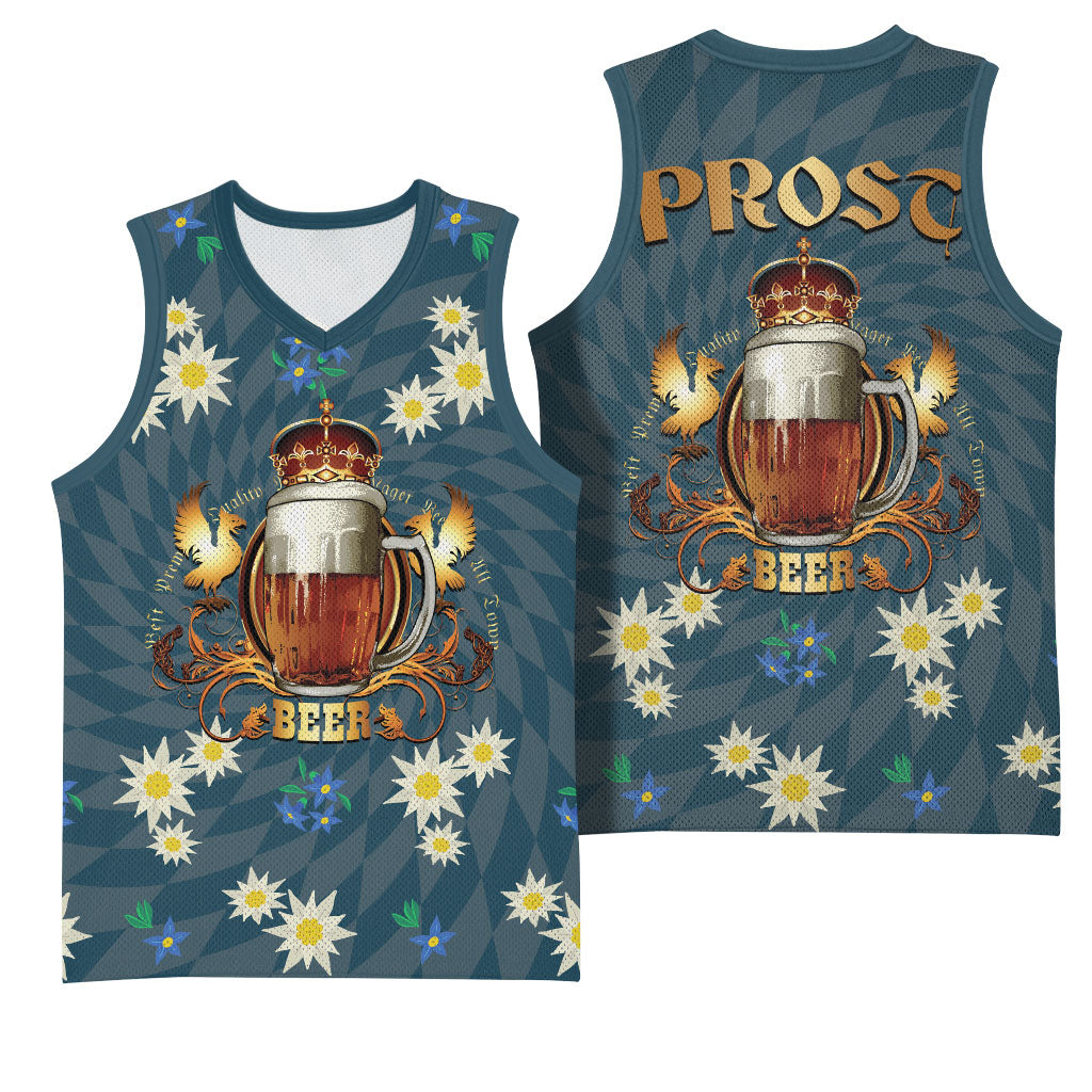 Oktoberfest Eagle Beer Prost Basketball Jersey Bavarian Polygon Pattern