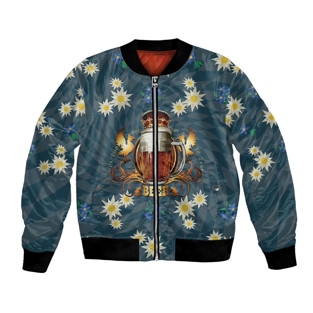 Oktoberfest Eagle Beer Prost Bomber Jacket Bavarian Polygon Pattern