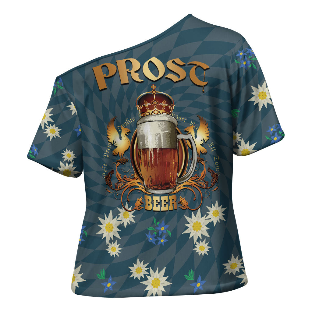 Oktoberfest Eagle Beer Prost Cross Shoulder Shirt Bavarian Polygon Pattern