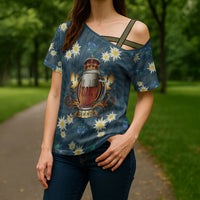 Oktoberfest Eagle Beer Prost Cross Shoulder Shirt Bavarian Polygon Pattern