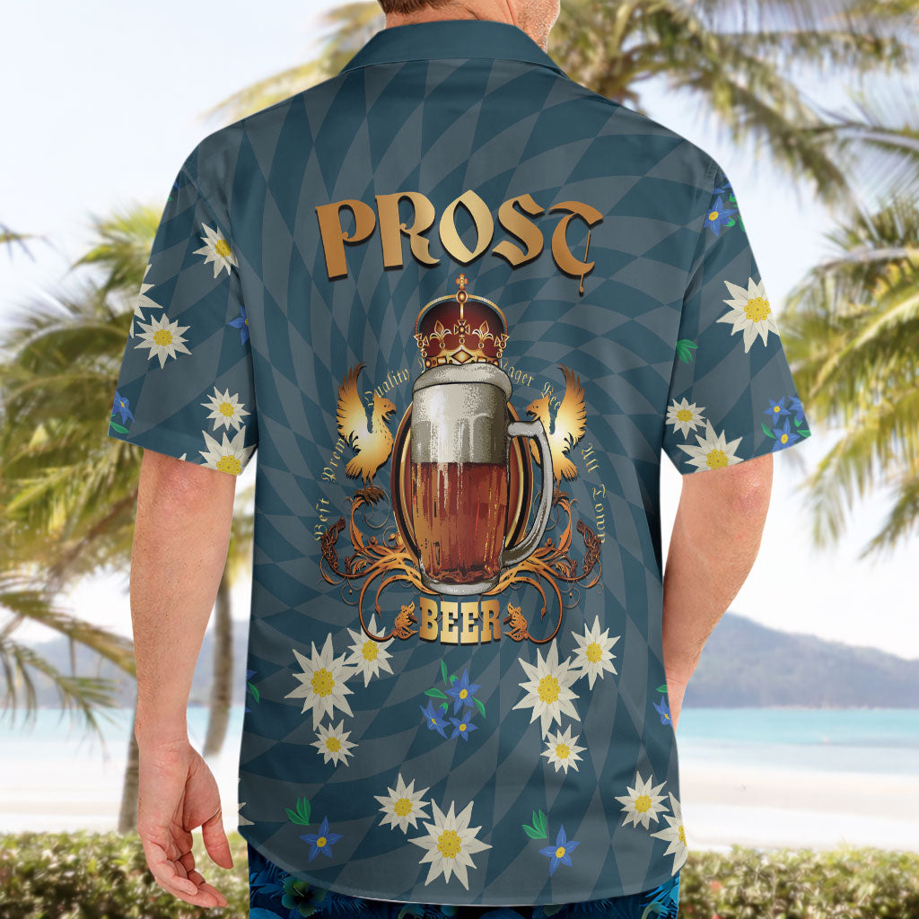 Oktoberfest Eagle Beer Prost Hawaiian Shirt Bavarian Polygon Pattern