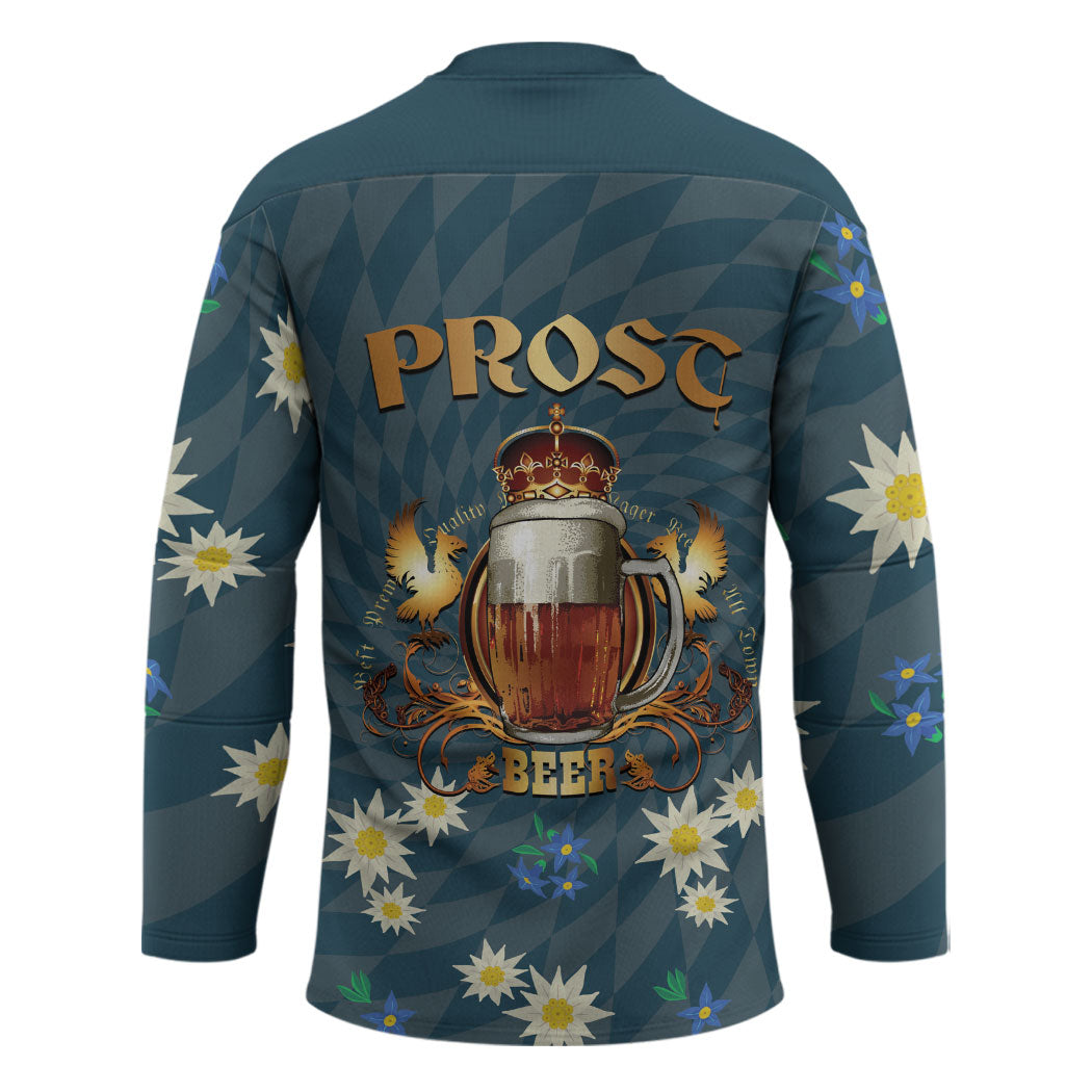 Oktoberfest Eagle Beer Prost Hockey Jersey Bavarian Polygon Pattern