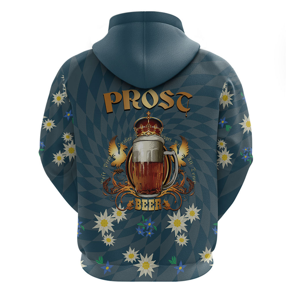 Oktoberfest Eagle Beer Prost Hoodie Bavarian Polygon Pattern