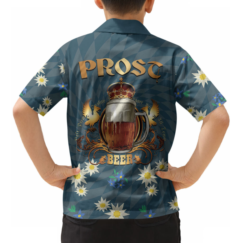 Oktoberfest Eagle Beer Prost Kid Hawaiian Shirt Bavarian Polygon Pattern