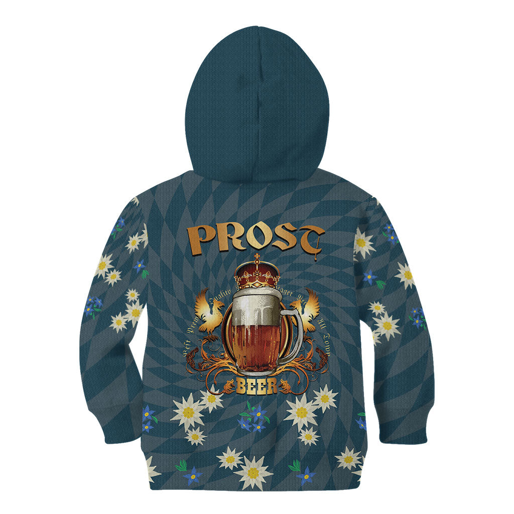 Oktoberfest Eagle Beer Prost Kid Hoodie Bavarian Polygon Pattern