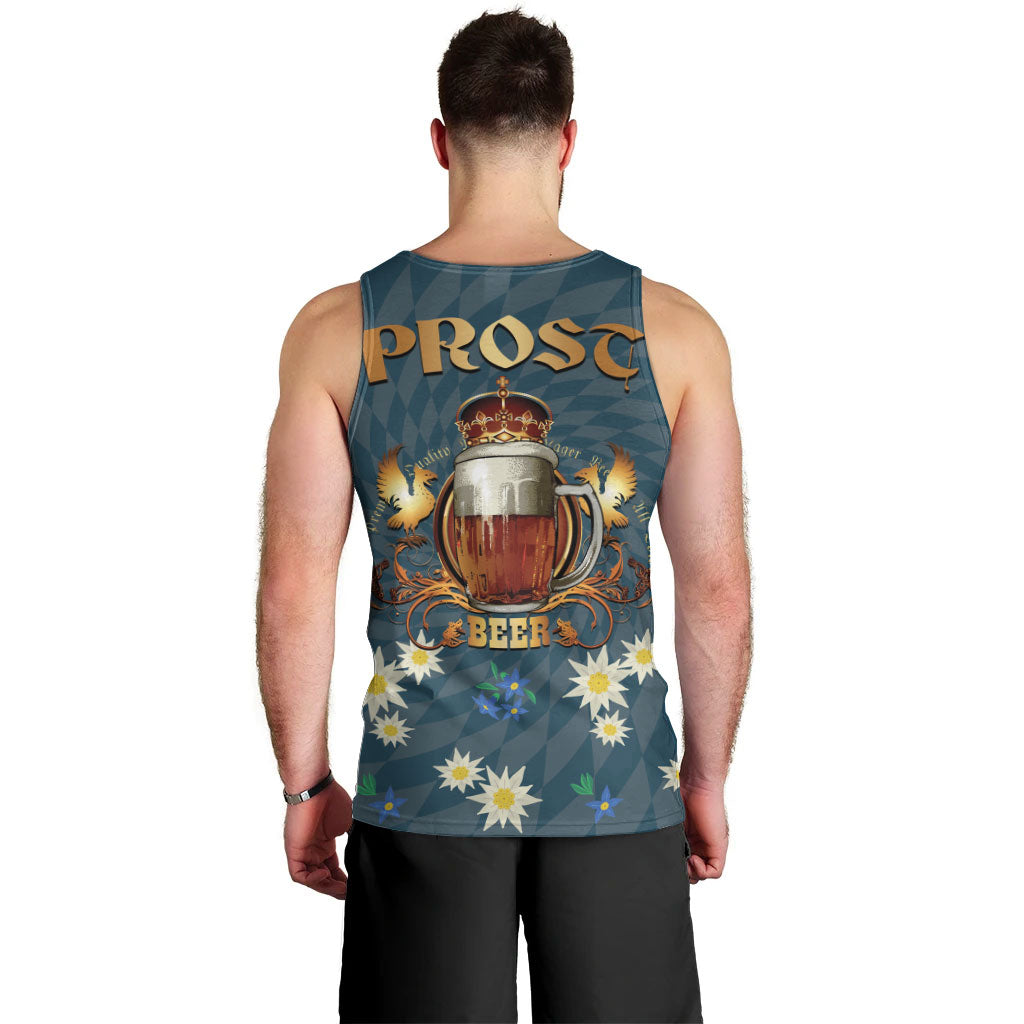 Oktoberfest Eagle Beer Prost Men Tank Top Bavarian Polygon Pattern