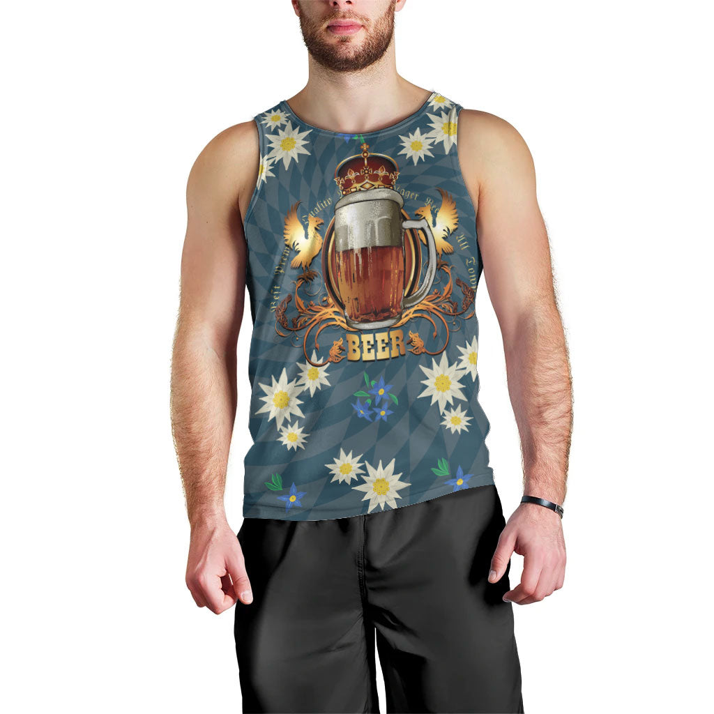 Oktoberfest Eagle Beer Prost Men Tank Top Bavarian Polygon Pattern