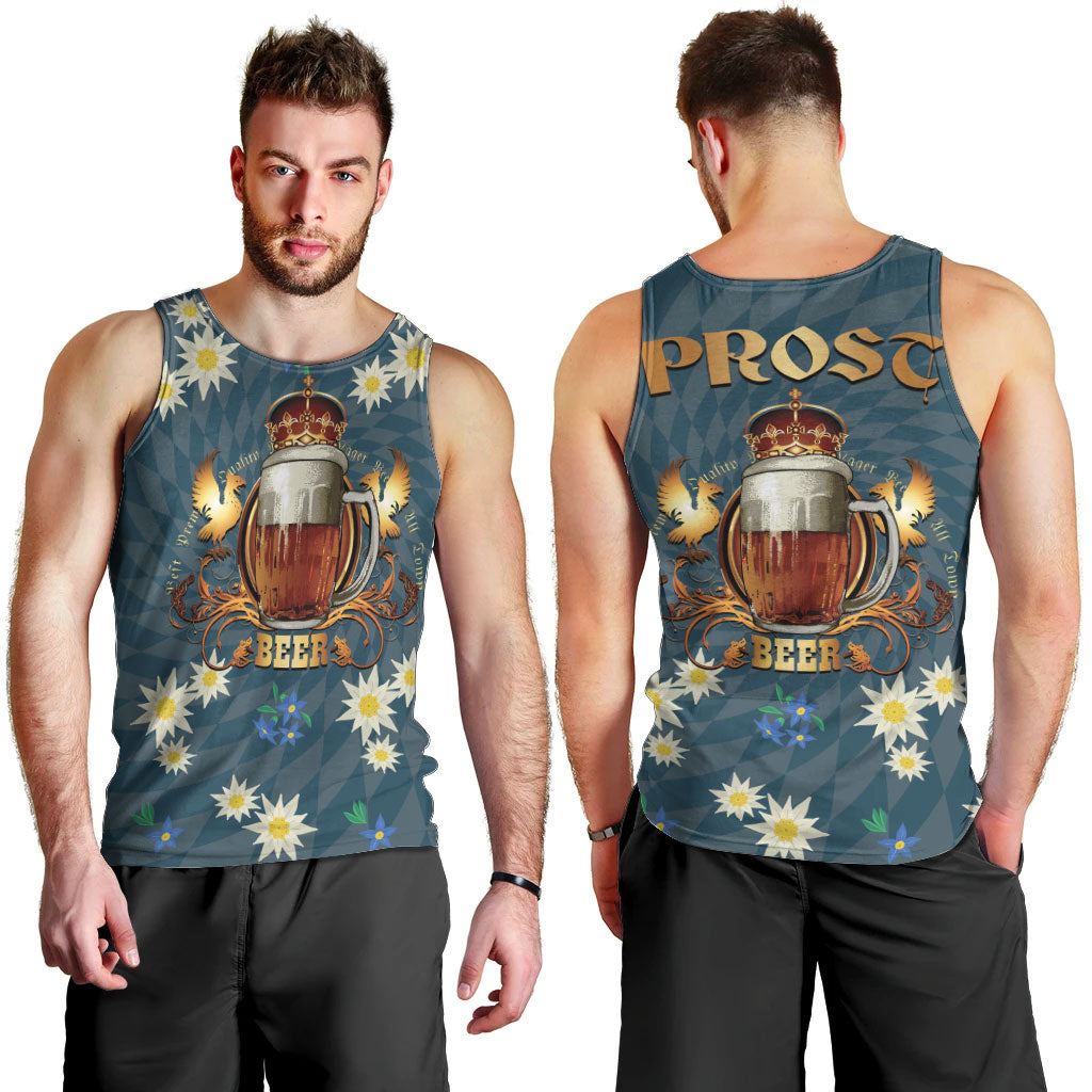 Oktoberfest Eagle Beer Prost Men Tank Top Bavarian Polygon Pattern
