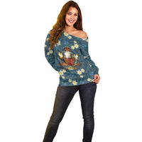 Oktoberfest Eagle Beer Prost Off Shoulder Sweater Bavarian Polygon Pattern