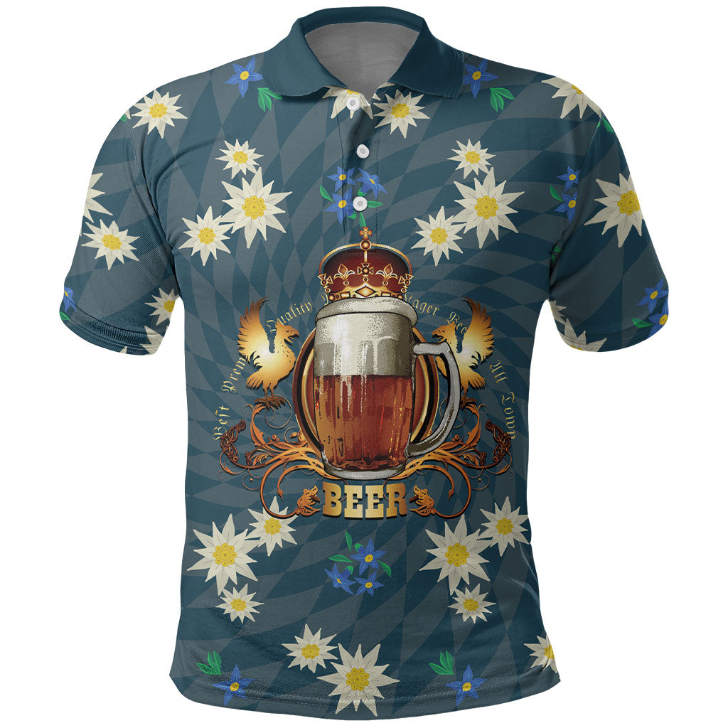 Oktoberfest Eagle Beer Prost Polo Shirt Bavarian Polygon Pattern