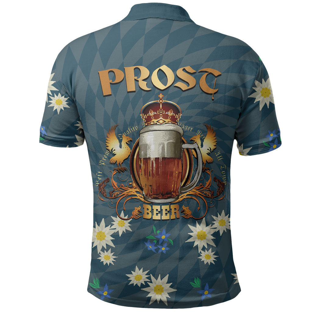 Oktoberfest Eagle Beer Prost Polo Shirt Bavarian Polygon Pattern