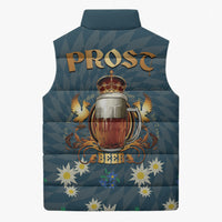 Oktoberfest Eagle Beer Prost Sleeveless Puffer Jacket Bavarian Polygon Pattern