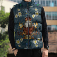 Oktoberfest Eagle Beer Prost Sleeveless Puffer Jacket Bavarian Polygon Pattern