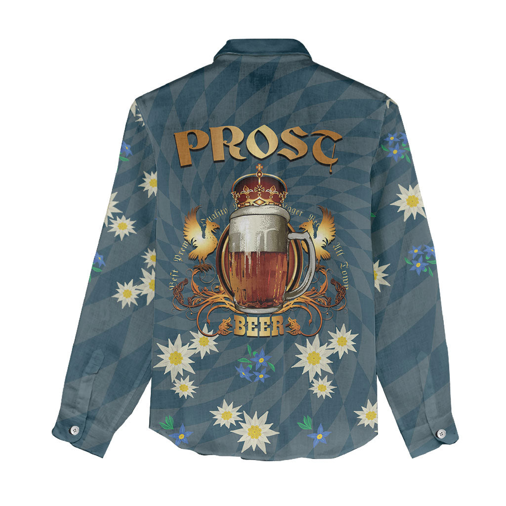 Oktoberfest Eagle Beer Prost Women Casual Shirt Bavarian Polygon Pattern