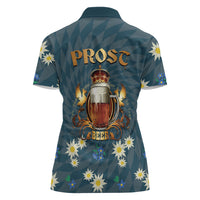 Oktoberfest Eagle Beer Prost Women Polo Shirt Bavarian Polygon Pattern