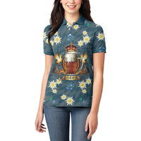 Oktoberfest Eagle Beer Prost Women Polo Shirt Bavarian Polygon Pattern