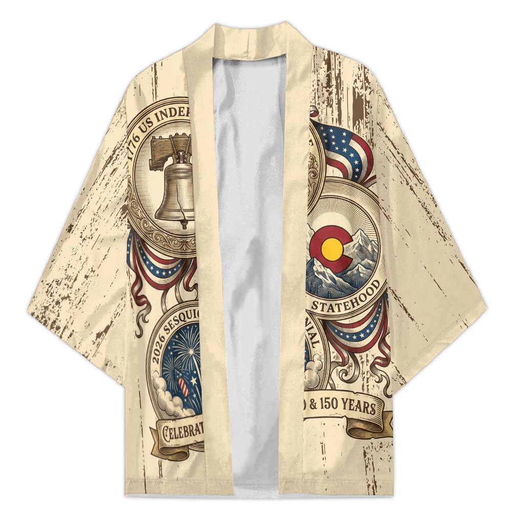 Colorado 150th Anniversary Centennial State Kimono 1876-2026 Sesquicentennial State Heritage