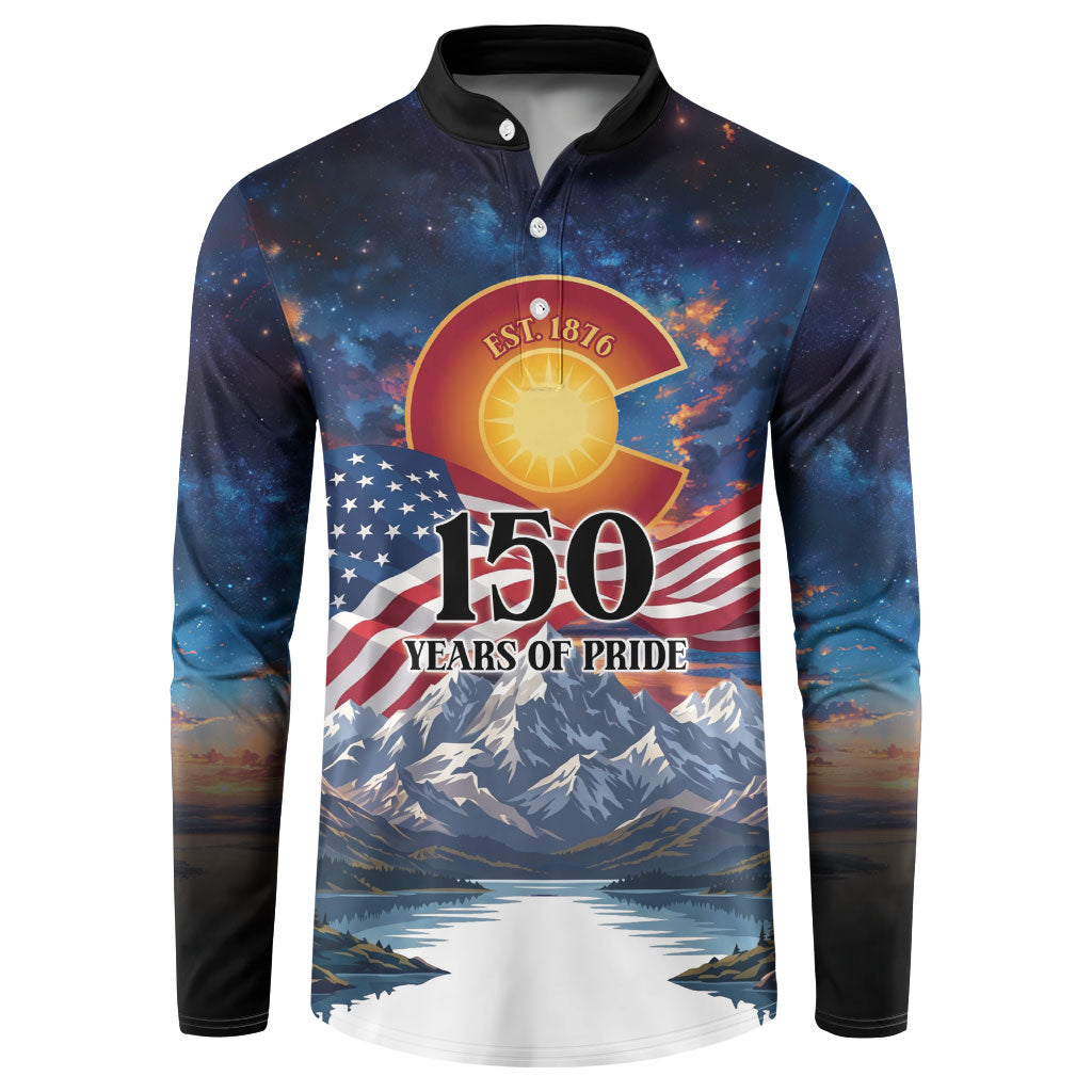 Colorado 150 America 250 Years Button Sweatshirt Colorado Sesquicentennial State Heritage