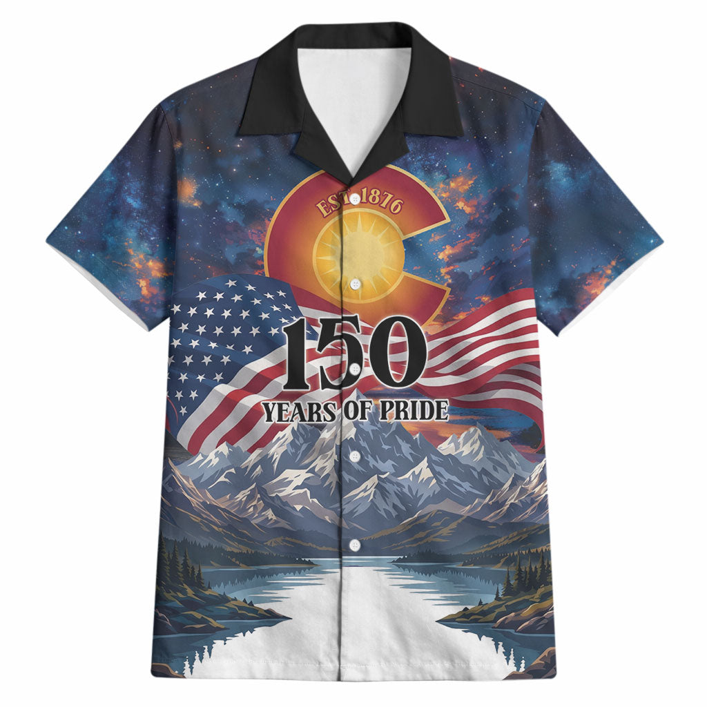 Colorado 150 America 250 Years Hawaiian Shirt Colorado Sesquicentennial State Heritage