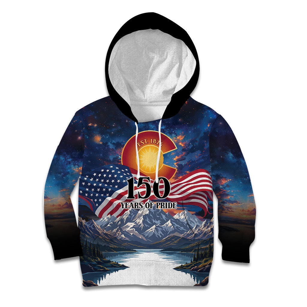 Colorado 150 America 250 Years Kid Hoodie Colorado Sesquicentennial State Heritage
