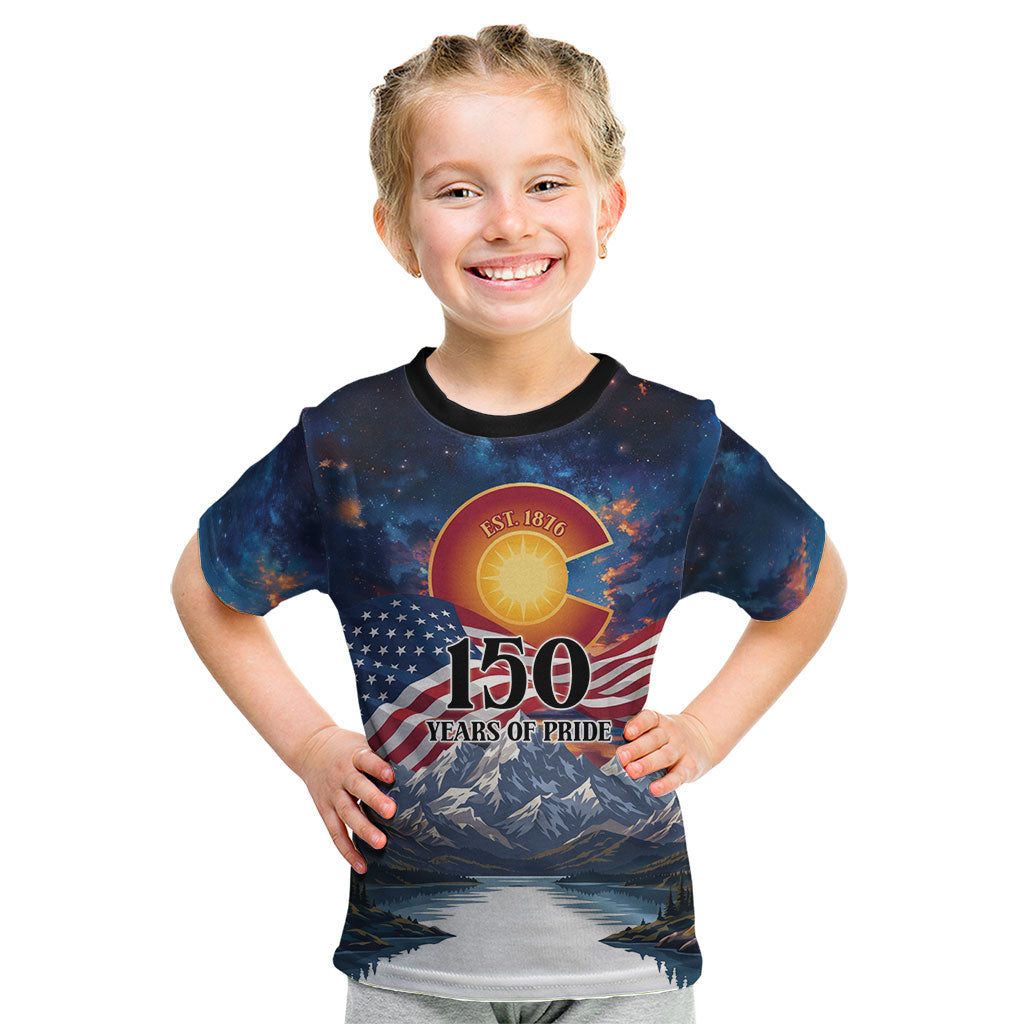 Colorado 150 America 250 Years Kid T Shirt Colorado Sesquicentennial State Heritage