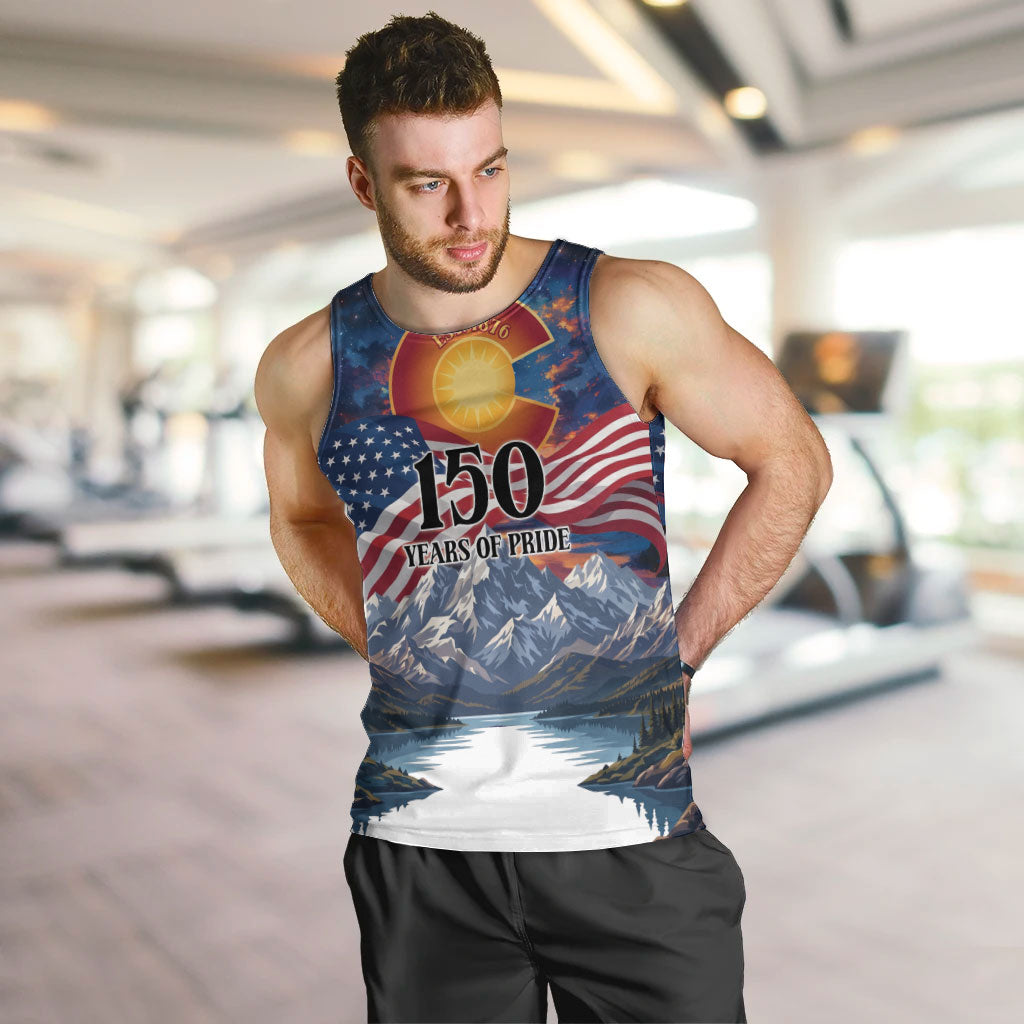 Colorado 150 America 250 Years Men Tank Top Colorado Sesquicentennial State Heritage