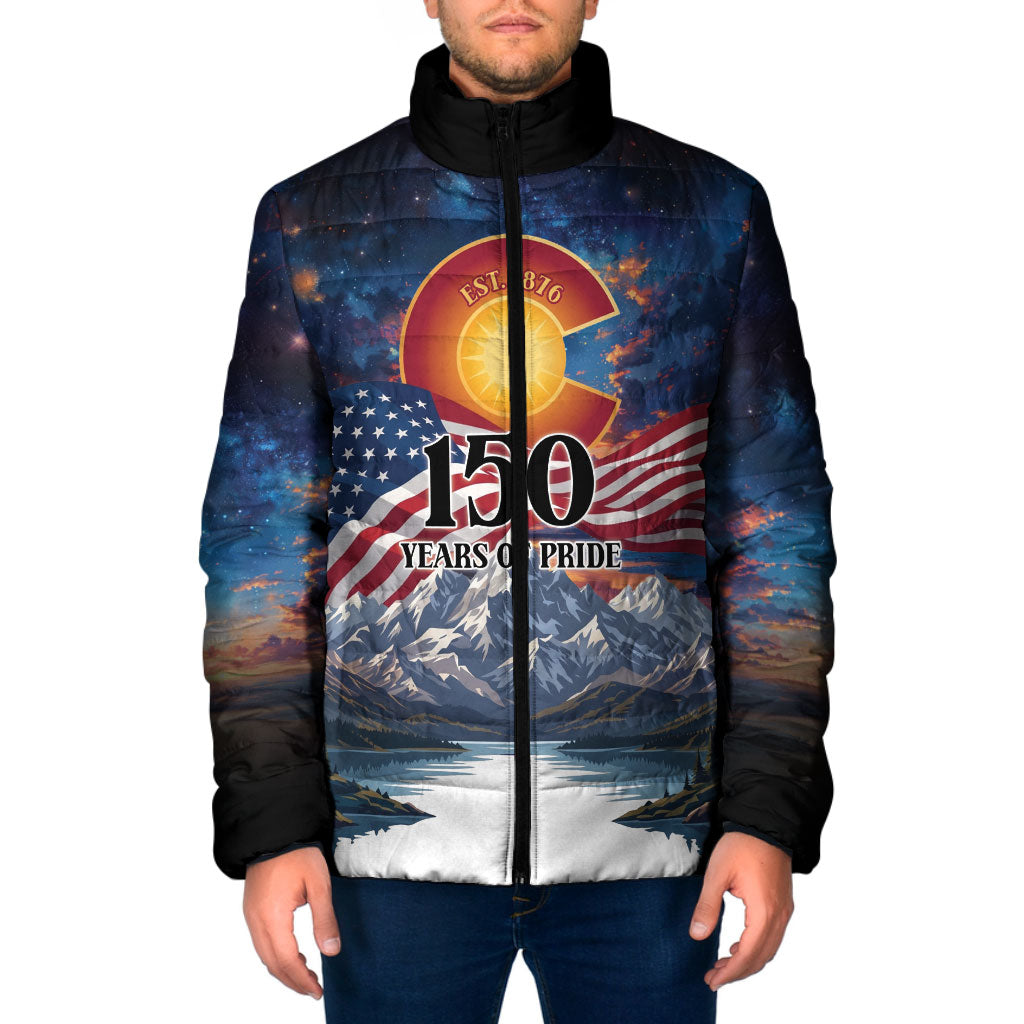 Colorado 150 America 250 Years Padded Jacket Colorado Sesquicentennial State Heritage