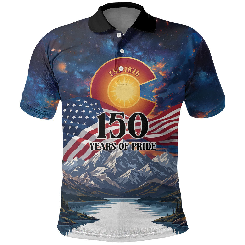 Colorado 150 America 250 Years Polo Shirt Colorado Sesquicentennial State Heritage